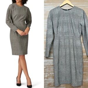 MM Lafleur Rosa Dress Stretch Check Print Merino Wool Career Preppy Womens 4